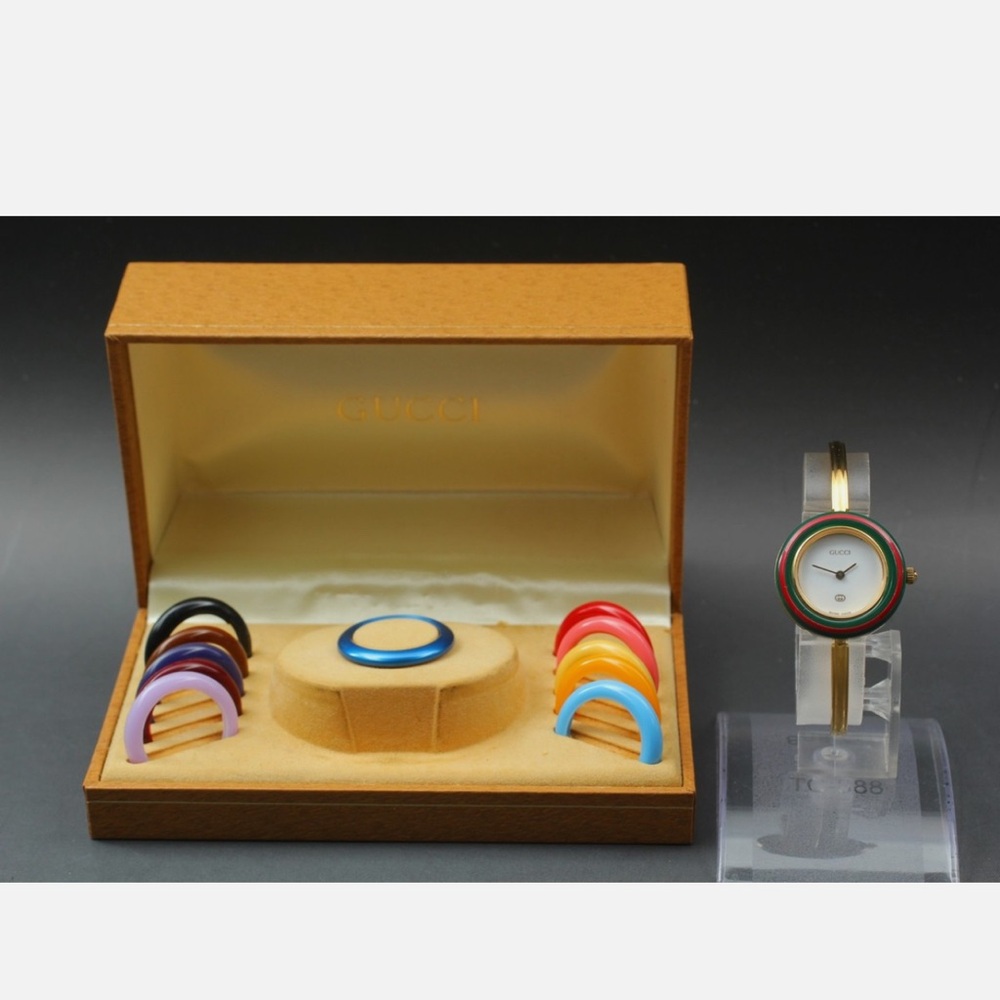 Gucci Gold Watch with Colorful Bezels
